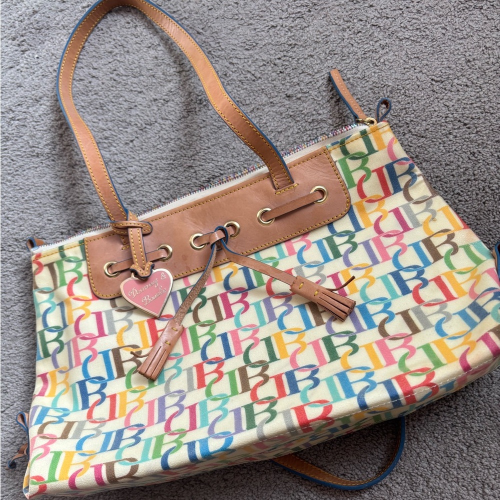 Dooney & Bourke Red and Pink Tote Bag with Signature Style
